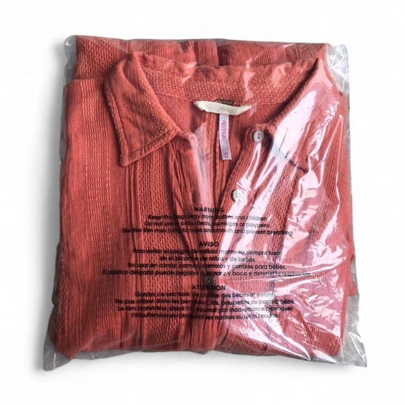 Free People Batwing Shirt Dress Tangerine Boho Mini 90% Cotton Women’s Sz XS - Picture 13 of 13